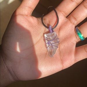 Amethyst wrapped clear quartz
